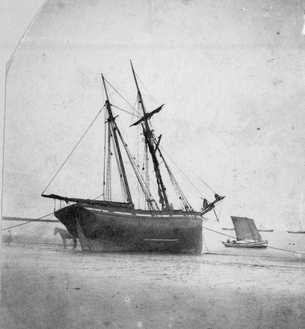 A yawl beached at Filey late19thC.