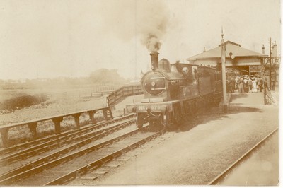 A train leaving Filey station- late 19th century